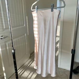 Gorgeous Satin Silk  Slit Skirt